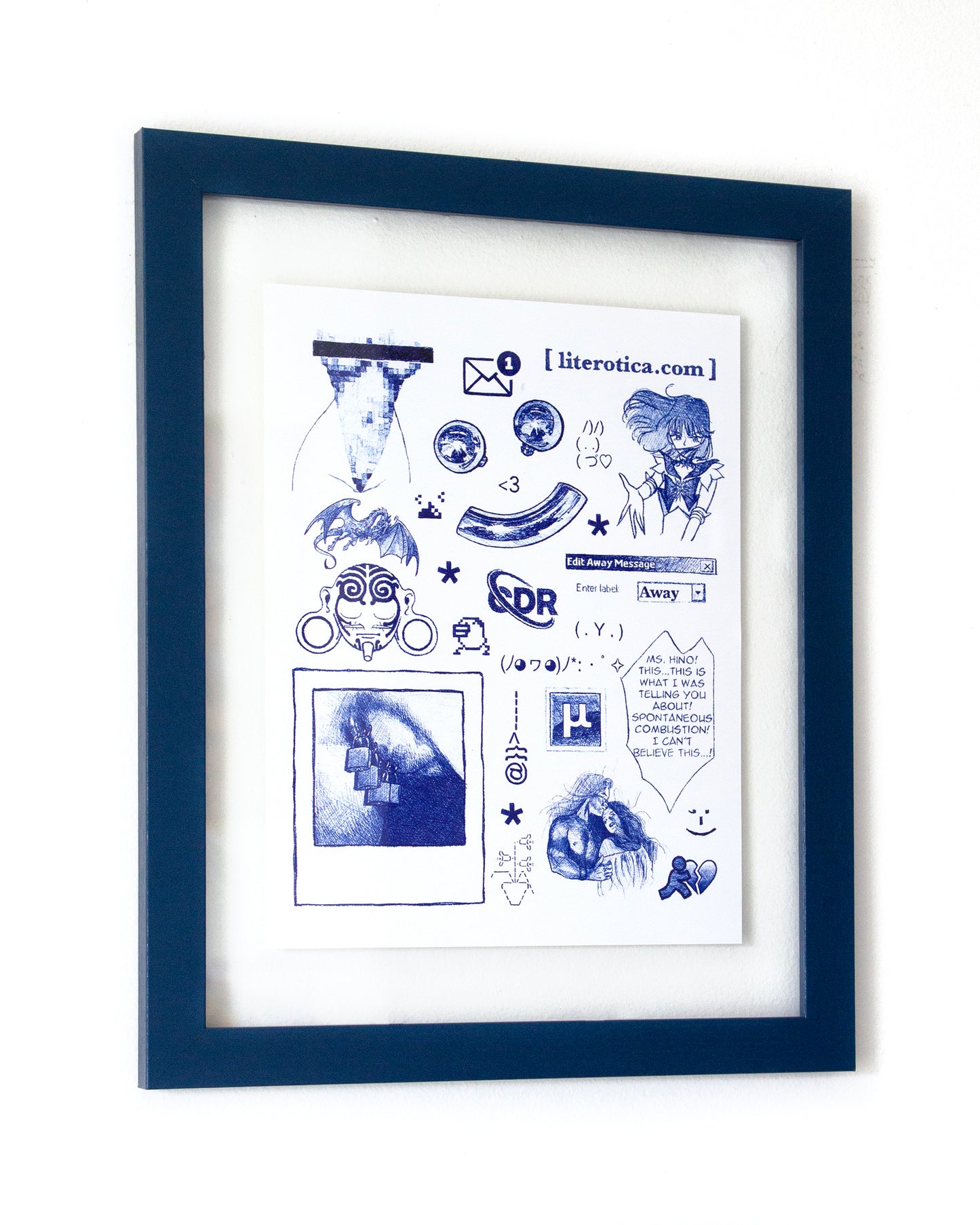 Blog Drawing Print #3 by Noorann Matties framed print example