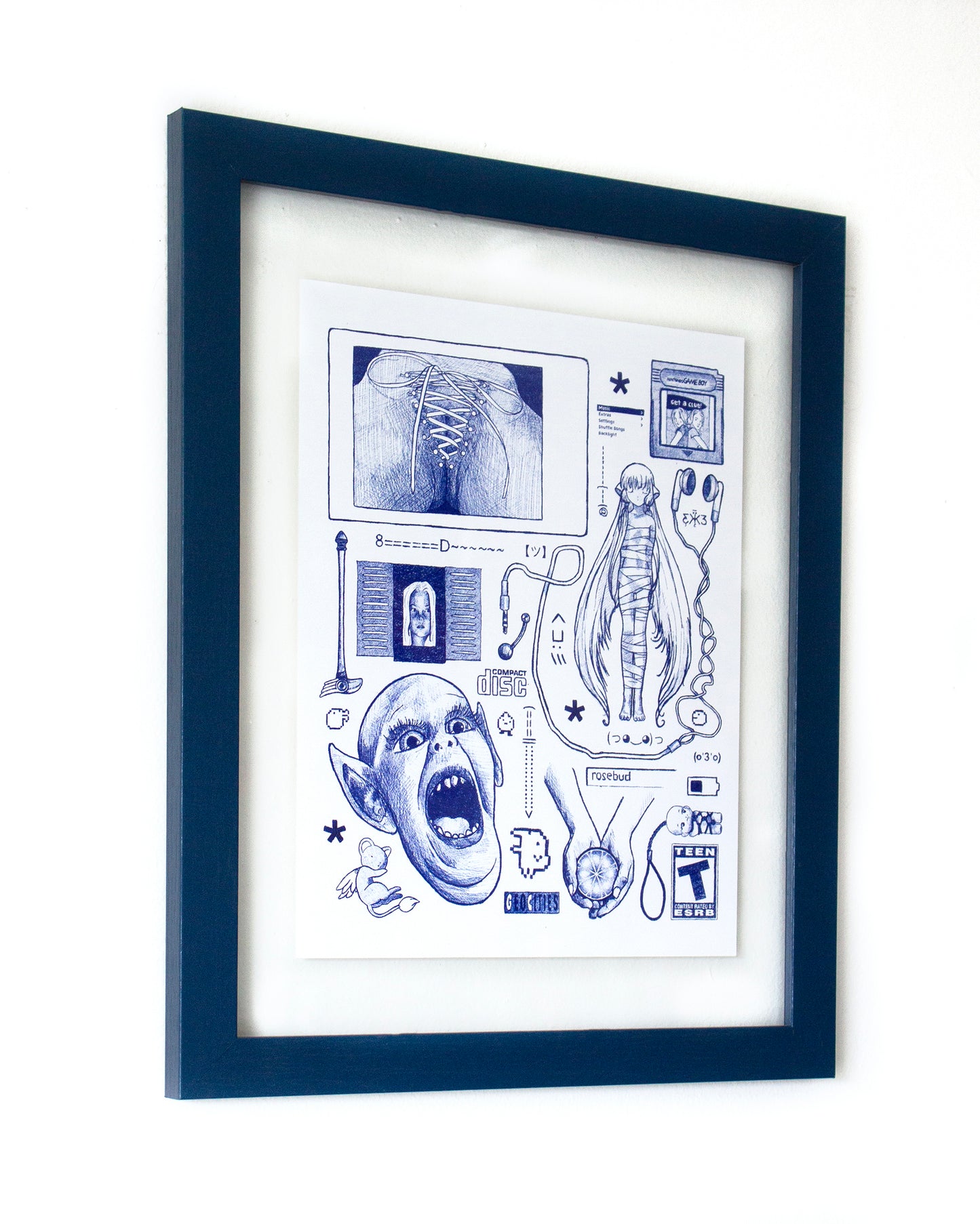 Blog Drawing Print #4 Framed Detail by Noorann Matties