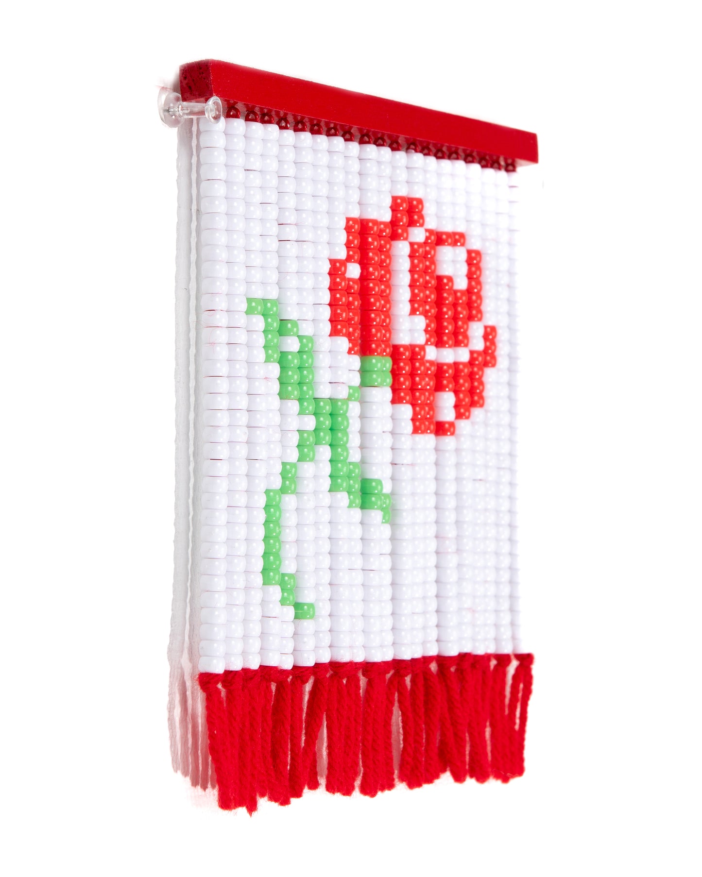 Small White Rose Mini Bead Curtain by Noorann Matties Side View
