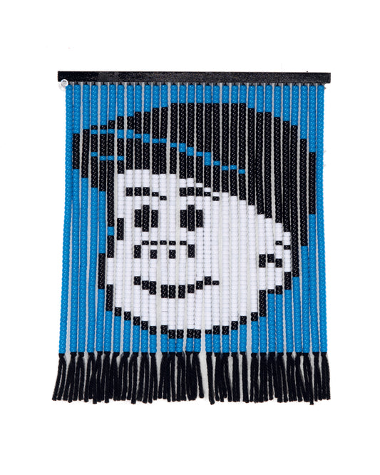 Medium Blue and Black Sluggo Mini Bead Curtain by Noorann Matties