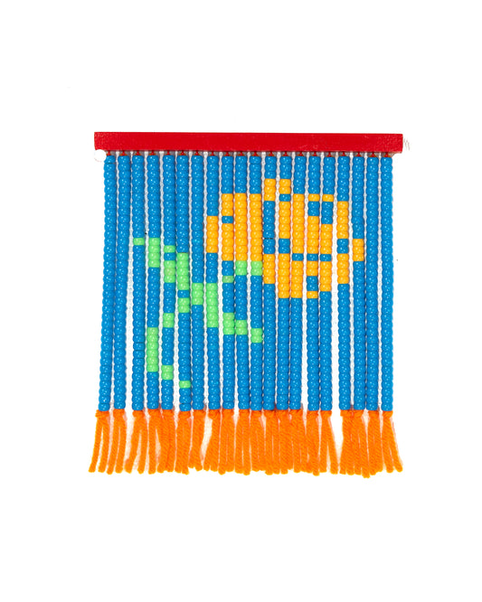 Small Blue Rose Mini Bead Curtain by Noorann Matties