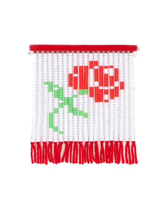 Small White Rose Mini Bead Curtain by Noorann Matties